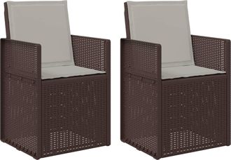 vidaXL Sillas De Comedor De Jard&iacute;n 2 Uds. Marr&oacute;n Y Gris Claro Pp Vidaxl