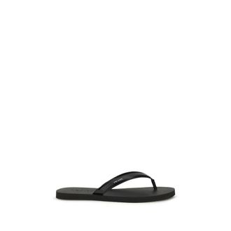 Prada Zwarte Kalfskleren Bos Taurus Flip-Flop Sandalen