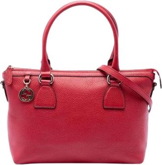 Gucci Pre-owned Vintage Satchel - Dames - Vintage Handtas - Rood - ONE Size - Leer - Vintage