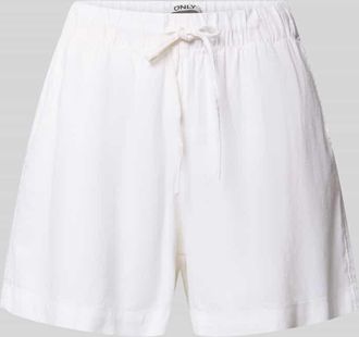 Only Relaxed Fit Bermudas aus Viskose-Leinen-Mix Modell GOA in Weiss, Gr&ouml;&szlig;e XL