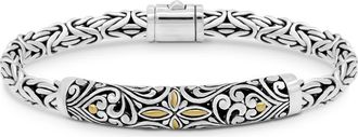 Devata Bali Filigree with Borobudur Oval 5mm Chain Bracelet in Sterling Silver and 18K Gold in Silver/gold at Nordstrom, Size 7.5