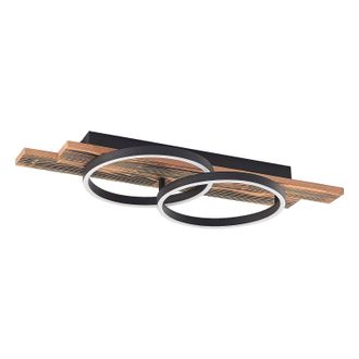 Lindby Lindby L&aacute;mpara De Techo Led sentoa En Marr&oacute;n Madera