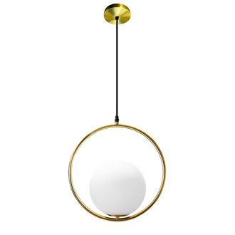 OEM L&aacute;mpara Colgante Redonda Golden Ball Milky Ball