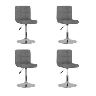 vidaXL Sillas De Comedor Giratorias 4 Unidades Tela Gris Claro Vidaxl