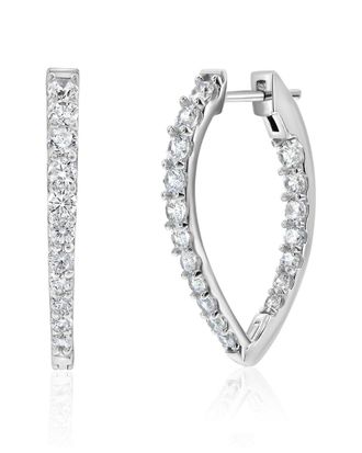 Suzy Levian Suzy Levian Silver Cz Hoop Earrings
