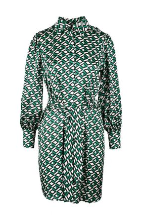 Think Beige/Green Polyester Dress