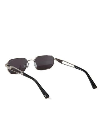 Ana Hickmann HI3248 Metal Rectangle-Frame Sunglasses - Silver