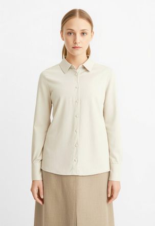Vero Moda Langarmbluse VERO MODA VMMERLE LS SHIRT WVN GA NOOS, Damen, Gr. XL, grau (pumice stone), Web, Obermaterial: 100% Polyester, unifarben, h&uuml;ftlang, Mansc