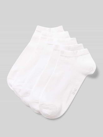 Camano Sneakersocken im 5er-Pack mit gerippten B&uuml;ndchen in Weiss, Gr&ouml;&szlig;e 35-38