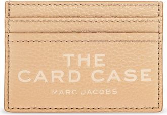 Marc Jacobs Kaarthouder The Marc Mini - Dames - Portefeuilles - Beige - ONE Size - Leer - Accessoires
