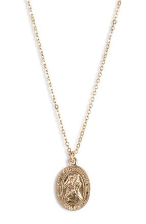 Set & Stones St. Christopher Charm Necklace in Gold at Nordstrom