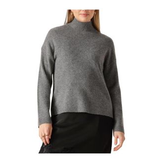 Selected Slfcille Cashmere Blend High Neck Noos - Dames - Coltruien - Grijs - M - Wol - Truien & Vesten