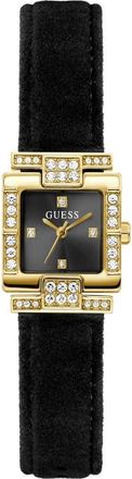Guess Taylor Square Leather Strap Watch, 21mm in Black at Nordstrom