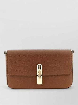 Furla iride s textured shoulder bag adjustable strap