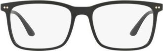Giorgio Armani 56mm Square Optical Glasses in Matte Black at Nordstrom