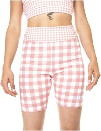 Vans Mixed Up Gingham Legging Short - Dames - Korte Broeken - Roze - M - Katoen - Korte Broeken