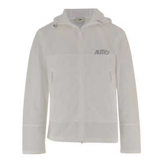Autry Light Jackets, male, White, Size: L Nylon Jacket With Logo