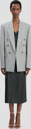 Victoria Beckham Tailored Jacket In Blue-Grey Check 10