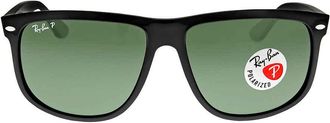 Ray-Ban Boyfriend Polarized Green Rectangular Mens Sunglasses RB4147 601/58 60