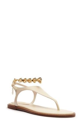 Schutz Lys Ankle Strap Slide Sandal in Sugar White at Nordstrom, Size 10.5