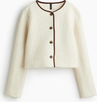 H&M Cardigan aus Teddyfleece - Beige