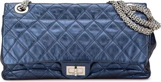 Chanel Hobo Bags - 2008-2009 Reissue 2.55 Aged Metallic Calfskin Flap - Gr. unisize - in Blau - für Damen