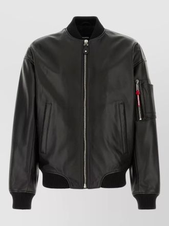 Dsquared2 leather bomber jacket