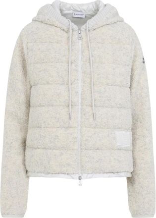 Moncler Teddy Quilt Fleece Jas - Dames - Winterjassen - Wit - L - Katoen - Jassen