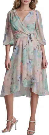 DKNY Dkny Faux Wrap Midi Dress