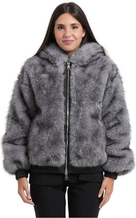 Fracomina Faux Fur Shearling Jassen - Dames - Jassen - Grijs - XS - Jassen