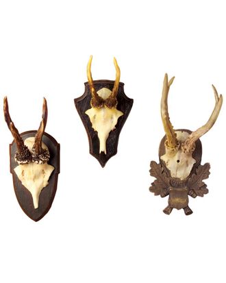 Two's Company The Hunt Club Set Of 3 Reproduction Antler Trophy