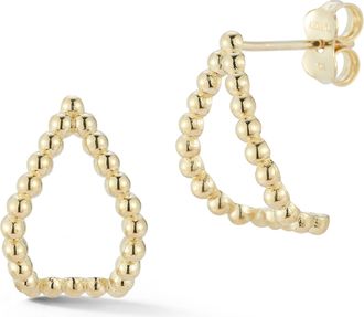 Ember Fine Jewelry 14K Gold Beaded Curve Studs