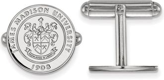 Diamond2Deal Sterling Silver Rhodium-plated James Madison University Crest Cuff Links