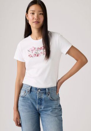 Levi's T-Shirt LEVIS LSE THE PERFECT TEE, Damen, Gr. XL (42), p2_blake brushstroke bw fill hellwei&szlig;, Jersey, Obermaterial: 100% Baumwolle, figurumspielend h&uuml;