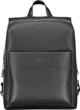 Calvin Klein Backpacks, male, Black, Size: ONE SIZE Black Mens Backpack with Laptop Compartment