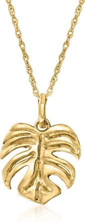 Ross-Simons 14kt Gold Monstera Leaf Pendant Necklace