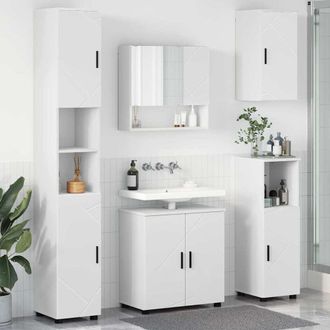 vidaXL Vidaxl Set Di Mobili Per Il Bagno 5 Pz Bianco 61 X 35 X 64 Cm