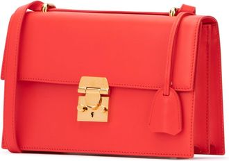 Mark Cross Womens Shoulder Bag Red Calf Leather