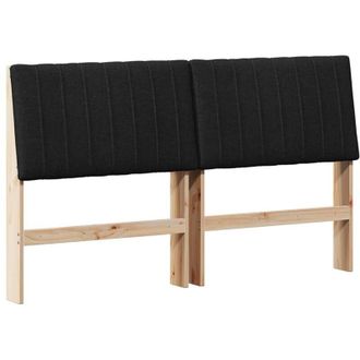 vidaXL Upholstered Headboard Black 150 cm Solid Pine Wood vidaXL