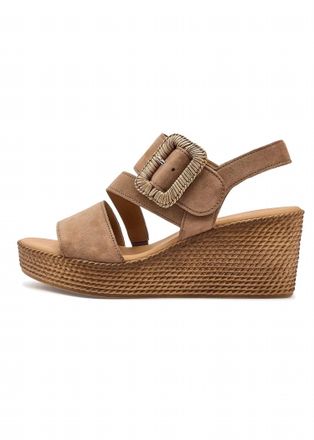 Gabor Womens Wedge Sandal In Peanut Suede