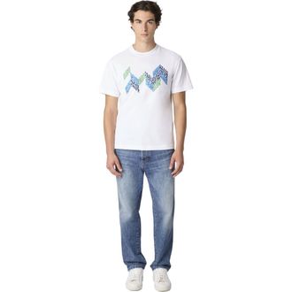 Missoni Short Sleeve T-shirt With Flame Zigzag Insert And Logo in White at Nordstrom, Size Xx-Large