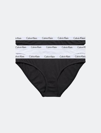Calvin Klein Womens Carousel Logo Cotton 3-Pack Bikini - Multi - XS