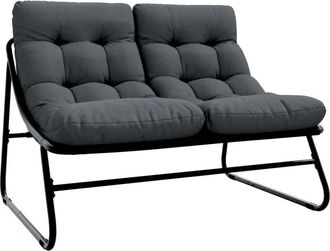 vidaXL vidaXL Garden Furniture with Cushion Black 110 x 80 x 71cm Metal