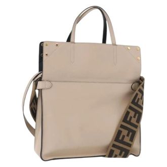 Fendi Pre-owned Vintage Tote Bag - Dames - Vintage Handtas - Beige - ONE Size - Leer - Vintage