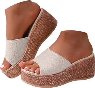 Generic Womens Platform Wedge Sandals Soft Spring Shoes Cork Orthopedic Wedge Slipper for Women, Comfortable Open Toe Summer Sandals for Women 2026, Arch Supp