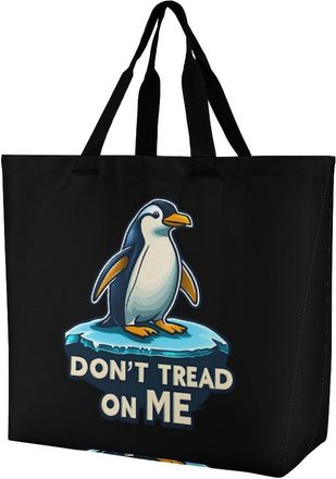 Generic Dont Tread Me Large Reusable Shopping Bag Lightweight Foldable Tote Bags Washable Shoulder Handbag