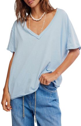 Free People Nina V-Neck Cotton T-Shirt in Dew Shine at Nordstrom, Size X-Small
