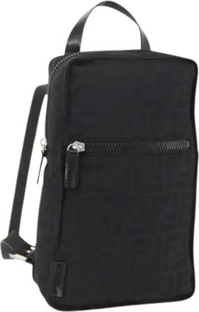 Fendi Pre-owned Backpacks, female, Black, Size: ONE SIZE Pre-owned Vintage Zucca Canvas Backpack