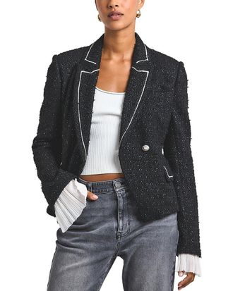Derek Lam Estelise Galaxy Wool-Blend Tweed Blazer