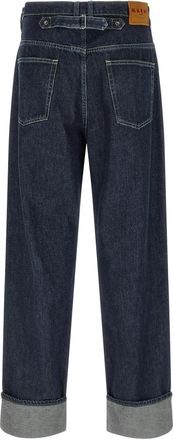 Marni Mens Blue Cotton Straight-Leg Jeans Clothing